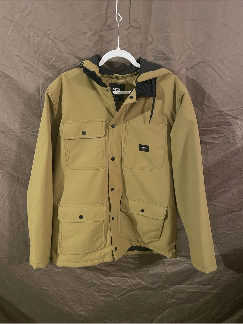 Vans Men’s Field Jacket in Olive Green with Black Hood